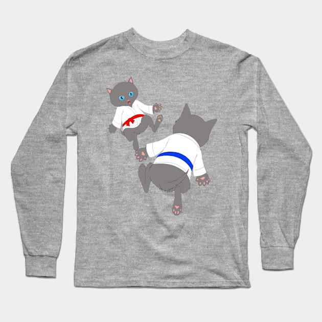 Adorable Karate Kittens Long Sleeve T-Shirt by Dorablenewborn1